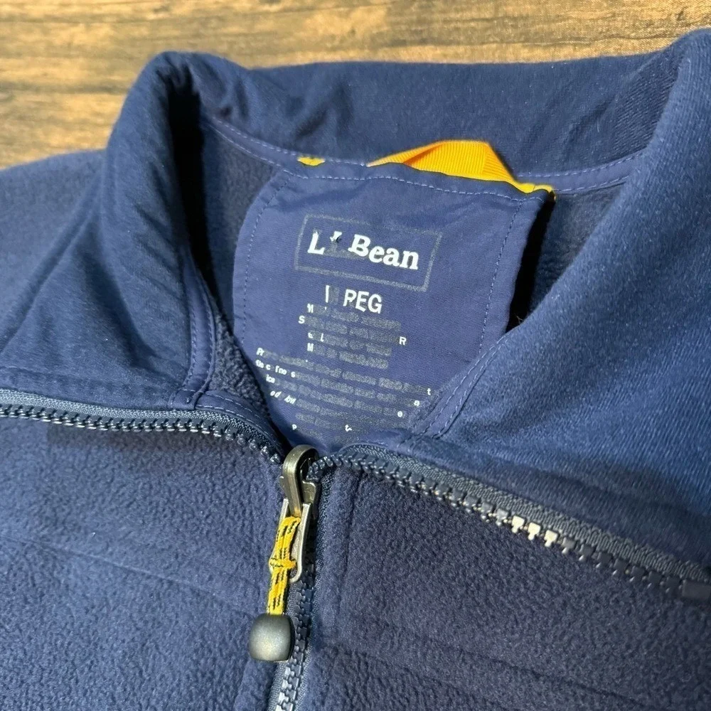 L.L. Bean Men's Navy Fleece Full Zip Jacket Size M Reg Medium‎